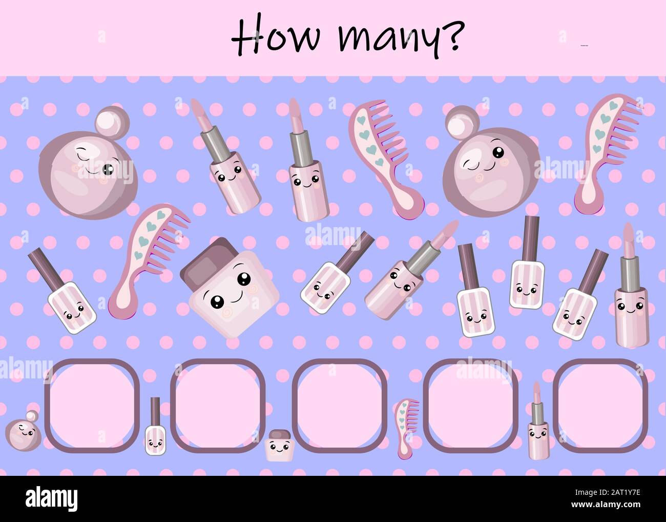 gioco per bambini con foto. Foglio attività per bambini. Attrezzature per parrucchieri cartoni animati Illustrazione Vettoriale