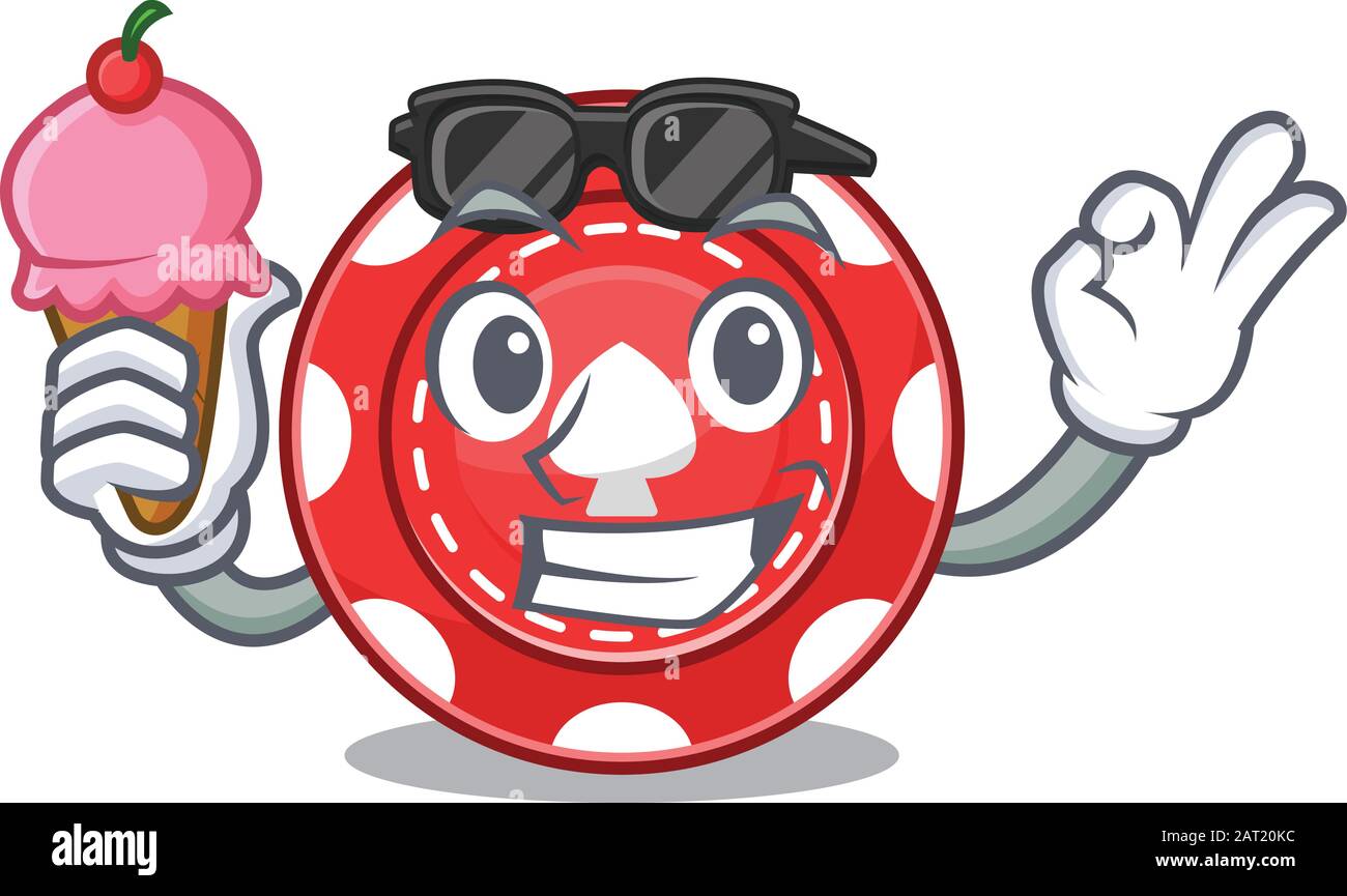 Fiches gioco mascotte cartoon design con gelato Illustrazione Vettoriale