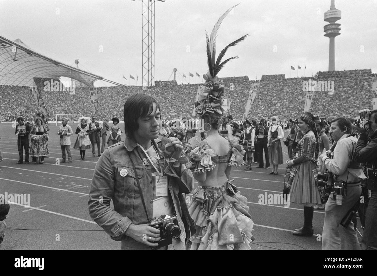 Finale Coppa del mondo 1974 a Monaco di Baviera, Germania Ovest contro Paesi Bassi 2-1; cerimonia di chiusura Data: 7 luglio 1974 Località: Monaco, Paesi Bassi, Germania Ovest Parole Chiave: Finali, sport, calcio, campionati del mondo Foto Stock