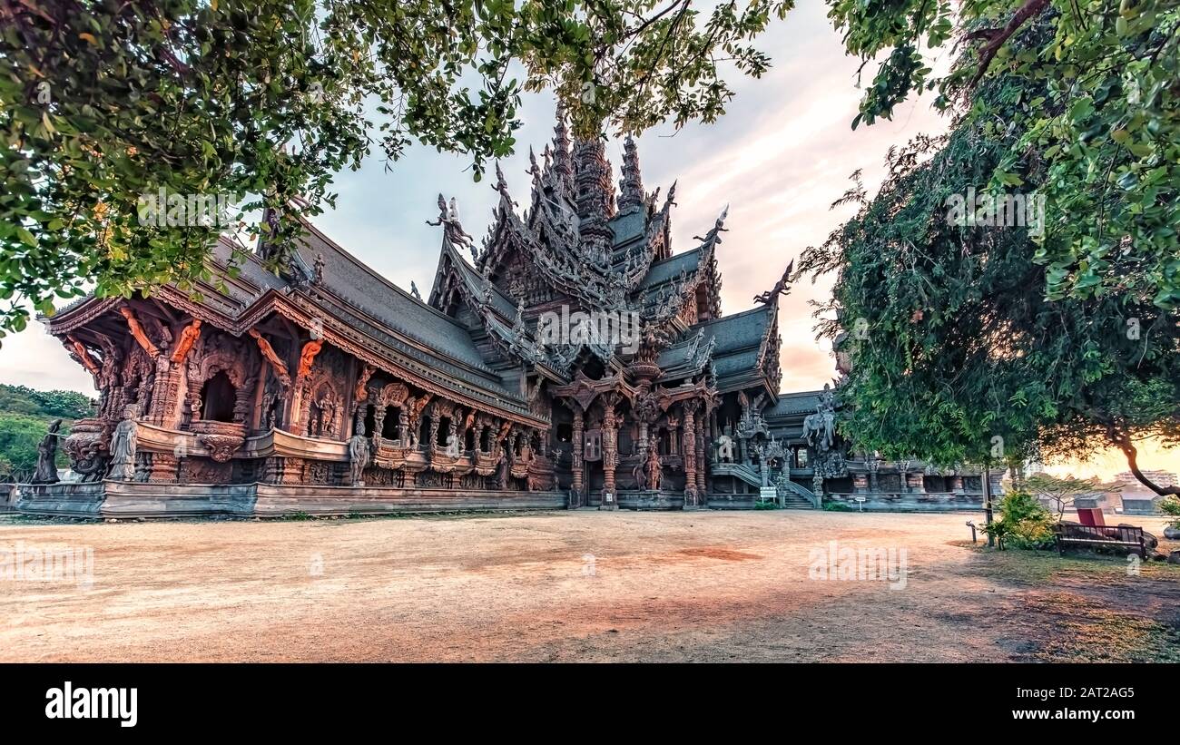 Santuario della verità in Pattaya, Thailandia Foto Stock