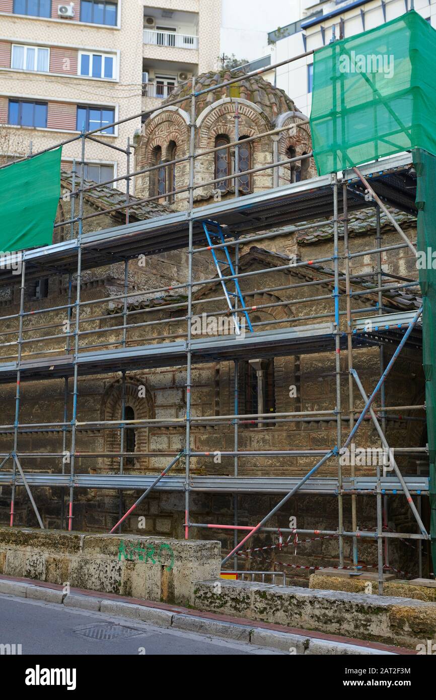 Restauro della Chiesa dei Santi Teodores ad Atene Grecia Foto Stock