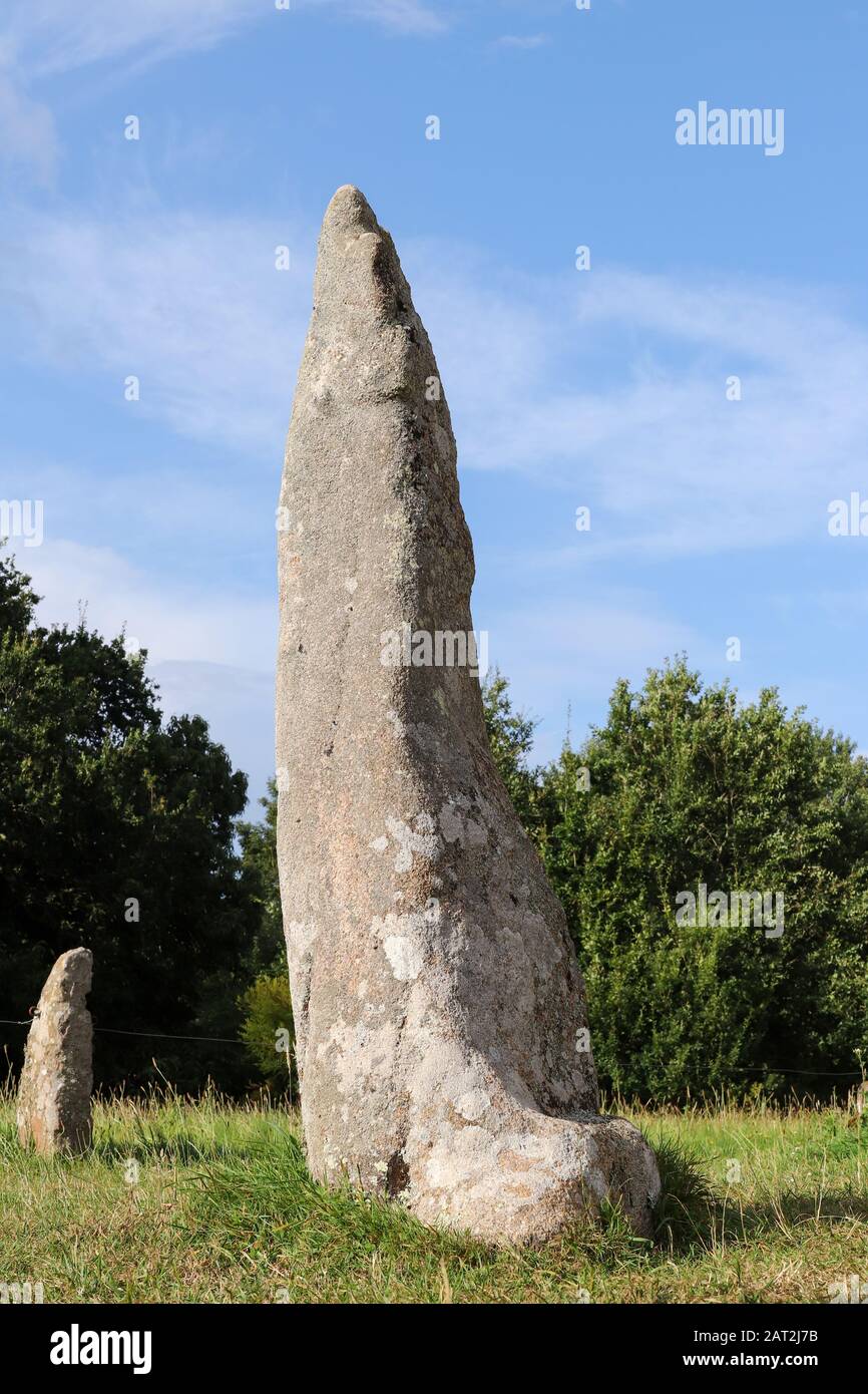 Menhir Saint-Samson In Pleumeur-Bodou In Bretagna, Francia Foto Stock