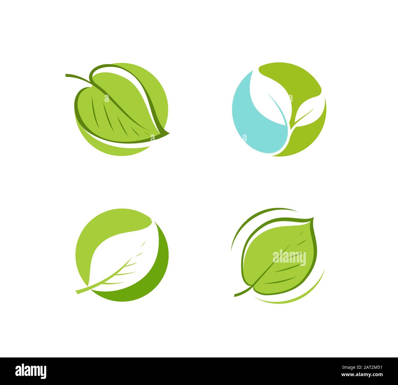 Logo foglia verde. Foglie, natura, simbolo di ecologia o vettore di icone Illustrazione Vettoriale