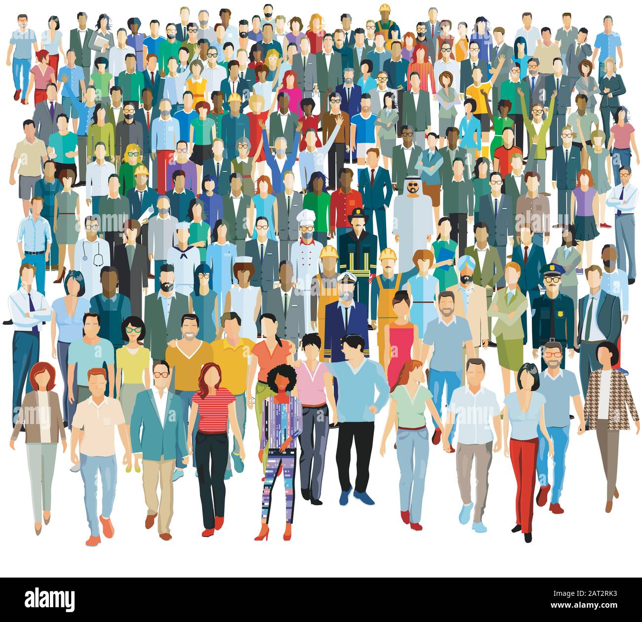 Grande gruppo di persone - illustrazione vettoriale Illustrazione Vettoriale