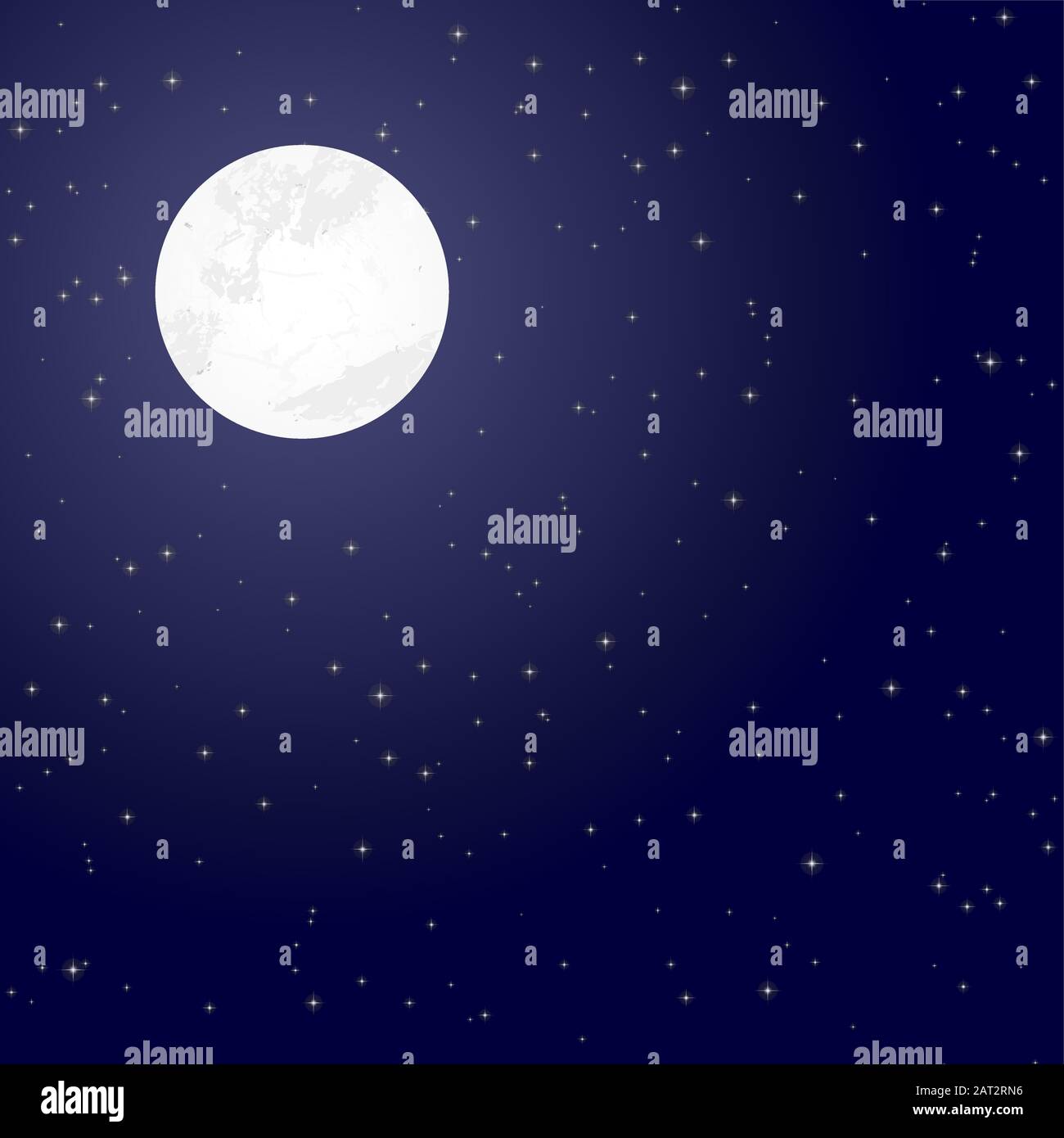 Illustrazione della luna piena e cielo stellato sfondo Illustrazione Vettoriale