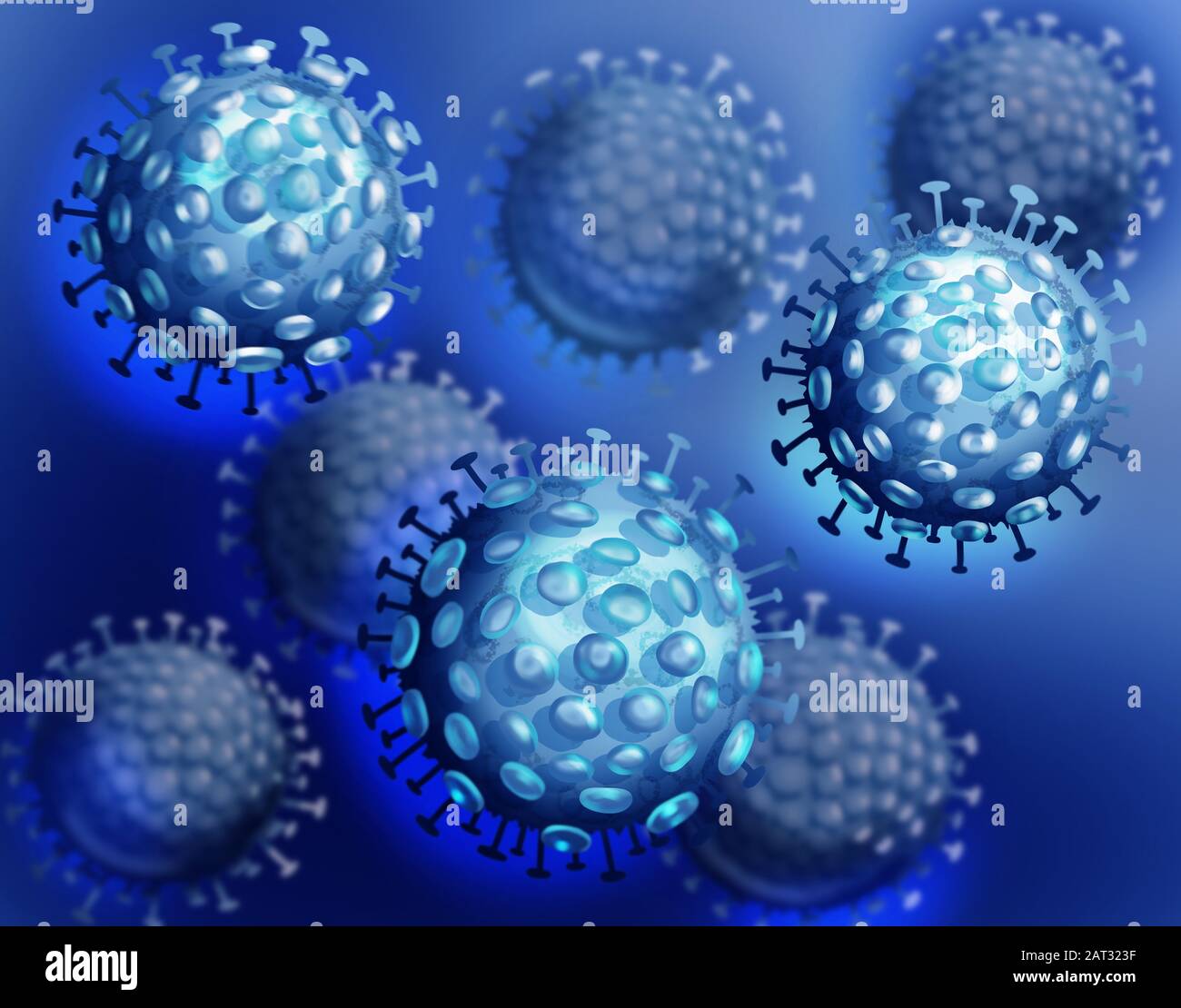 Illustrazione del coronavirus umano Foto Stock