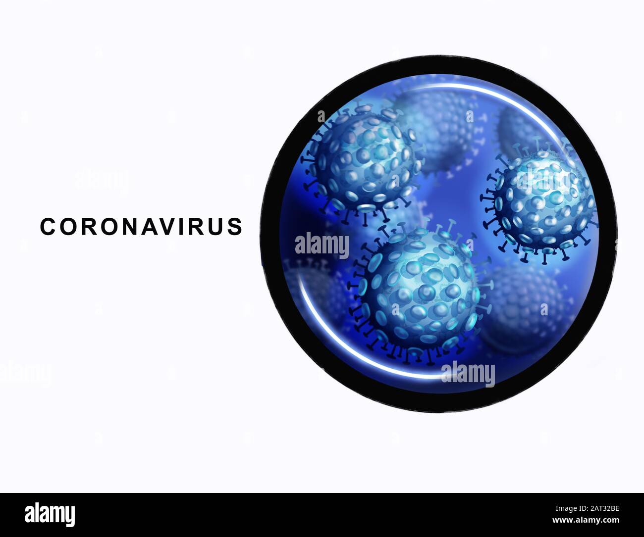 Illustrazione del coronavirus umano Foto Stock