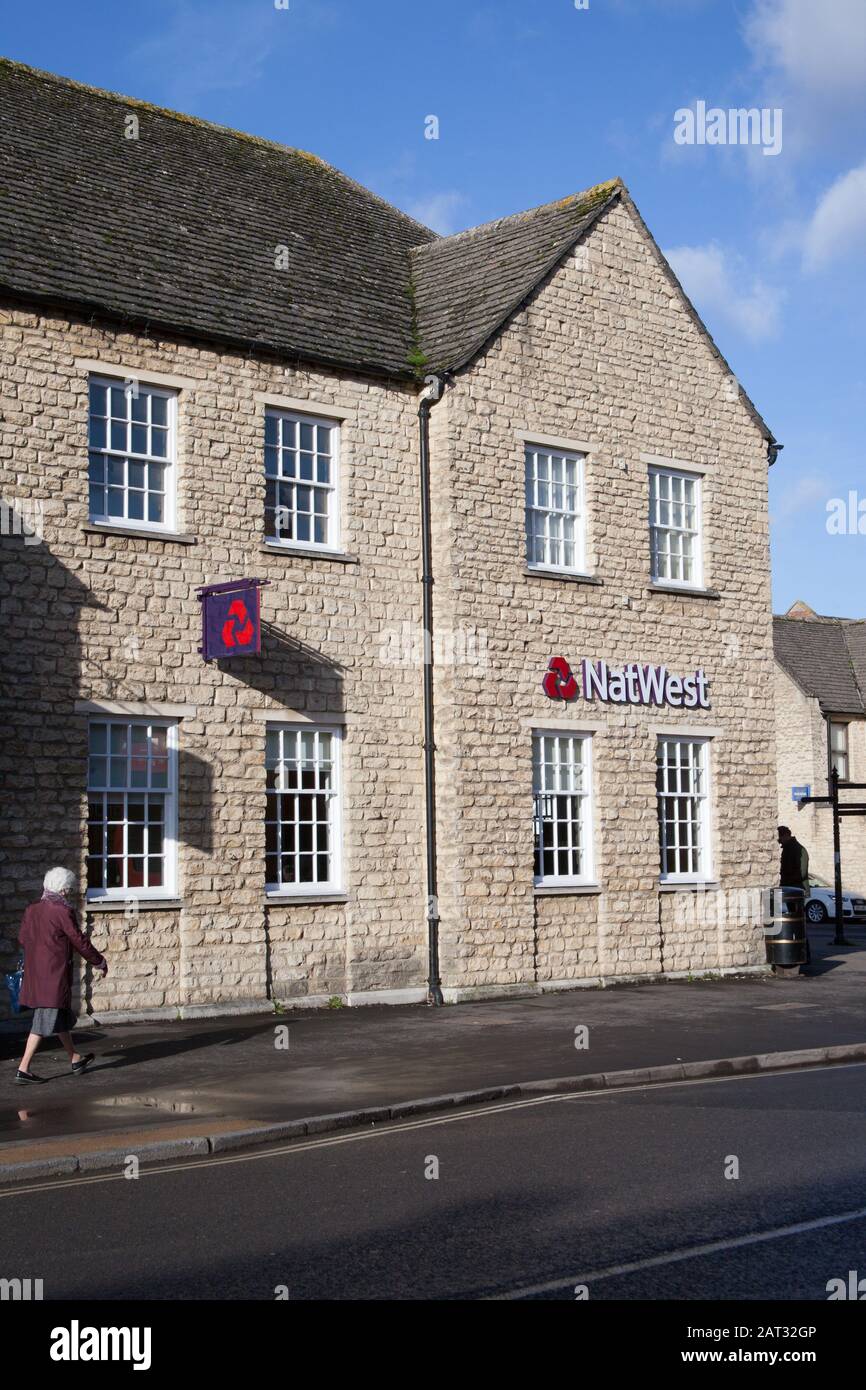 The High Street Bank Nat West, A Witney, Oxfordshire, Regno Unito Foto Stock