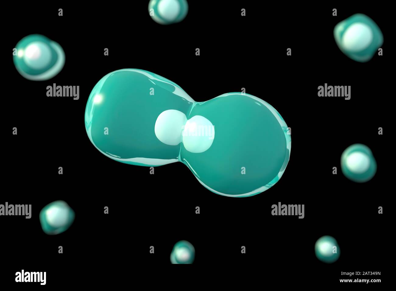 Il rendering 3D della biologia cellulare si occupa della più piccola unità di vita. Foto Stock