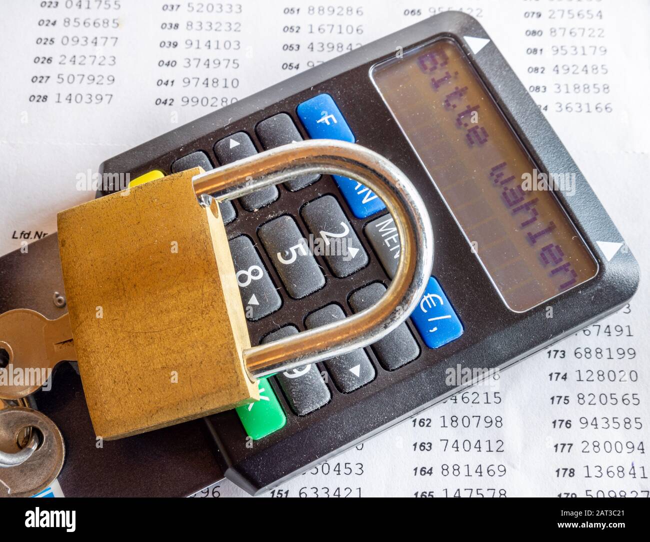 Generatore Tan per online banking con lucchetto Foto Stock