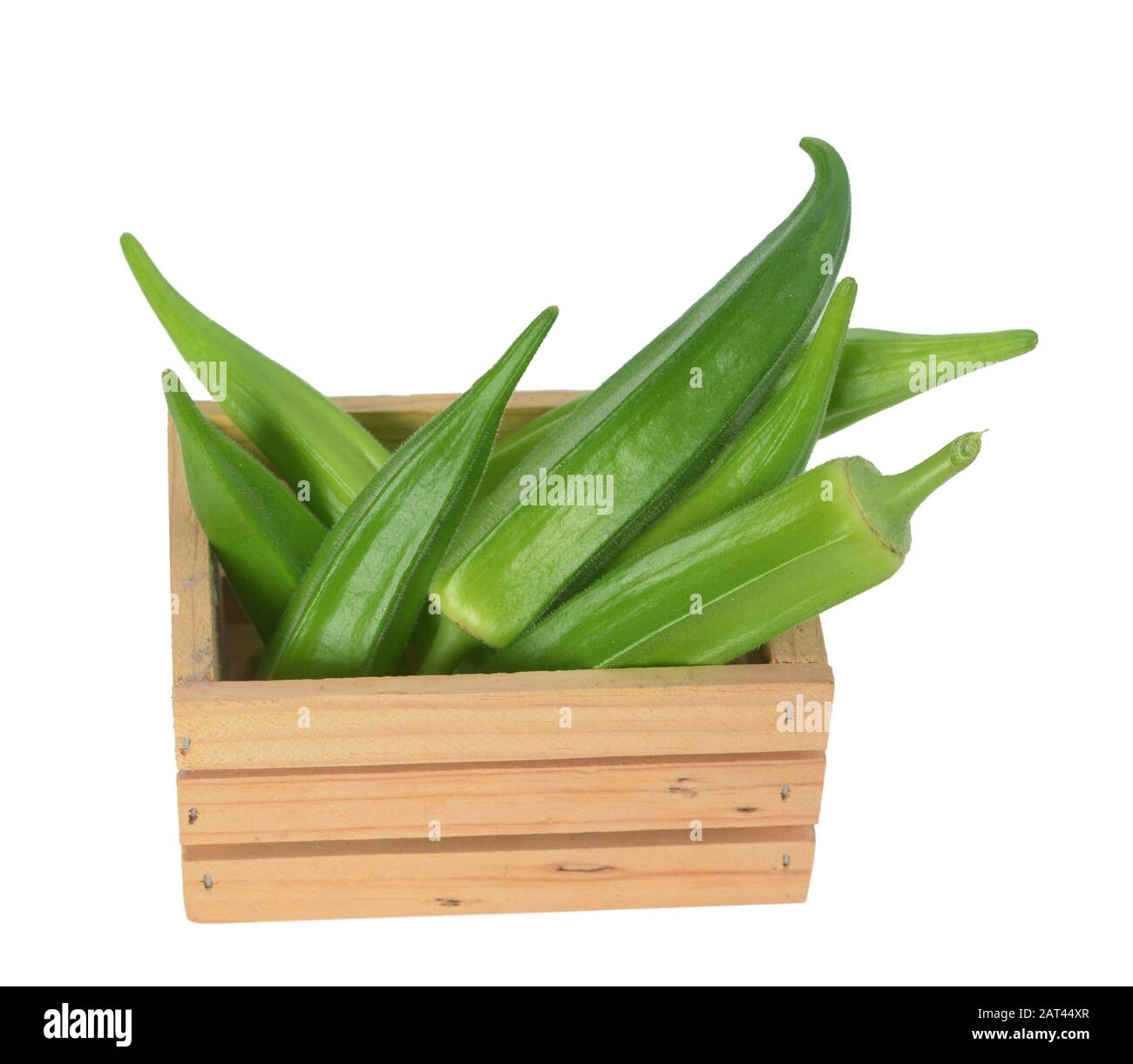 Un gruppo Orkra in cassa isolato su bianco Foto Stock