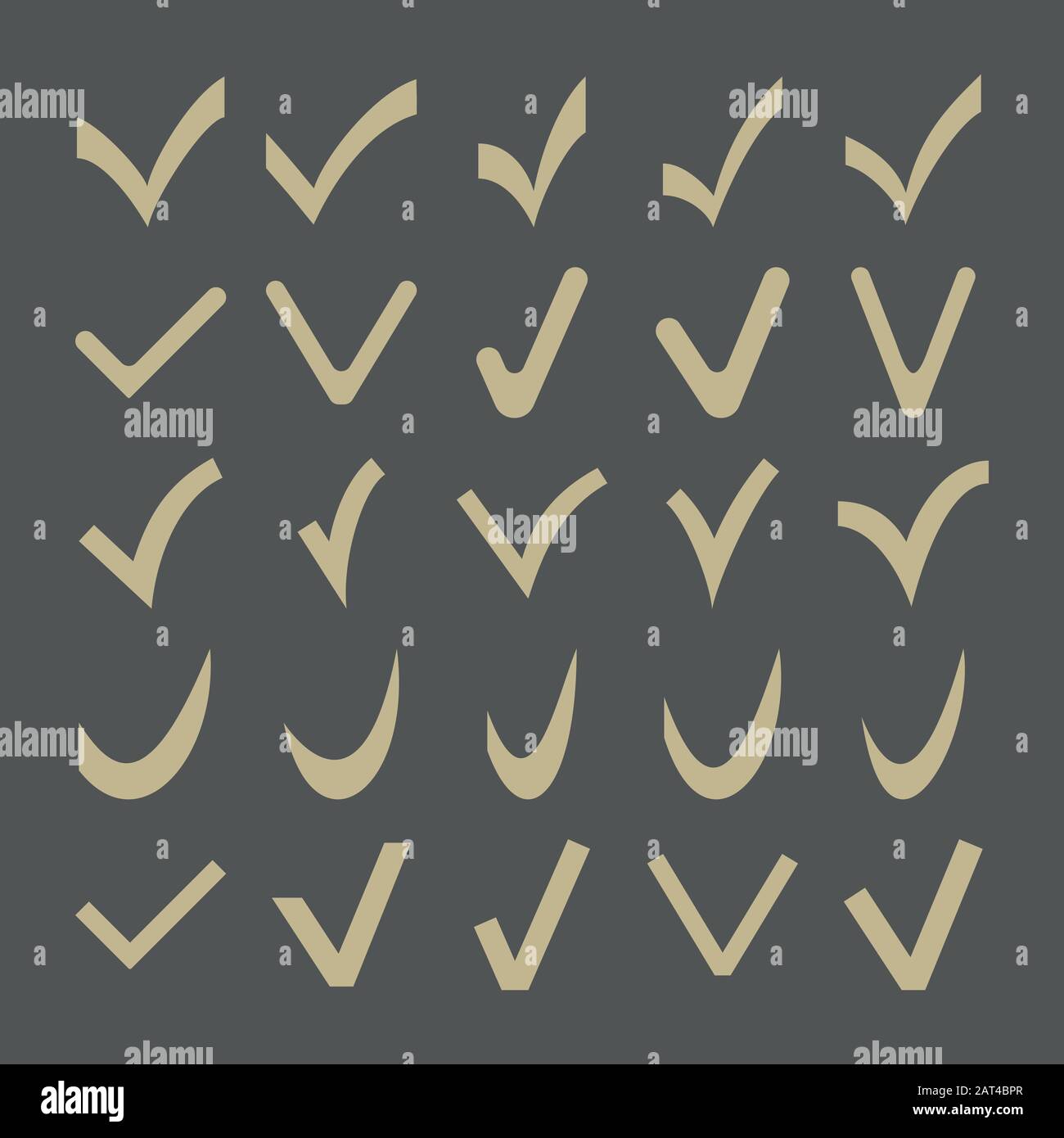 Set di vettore di diversi segni di spunta Illustrazione Vettoriale