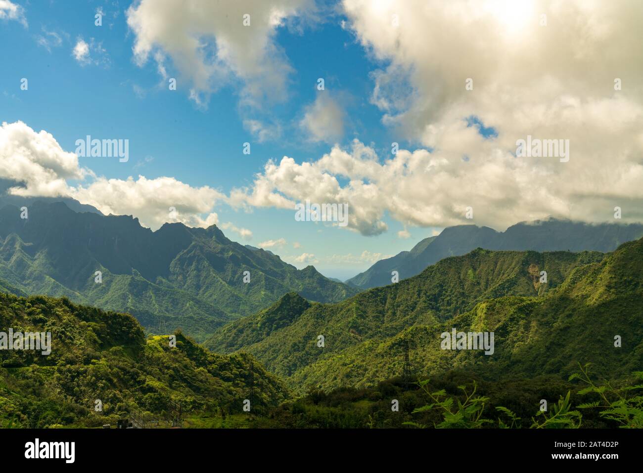 Tahiti, Polinesia francese, interno dell'isola montagnosa. Foto Stock