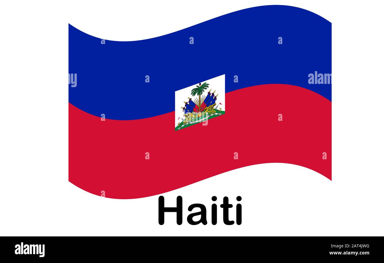 Bandiera della Repubblica di Haiti e precedentemente chiamato Hayti è un paese situato sull'isola di Hispaniola, a est di Cuba nell'arcipelago Delle grandi Antille Illustrazione Vettoriale