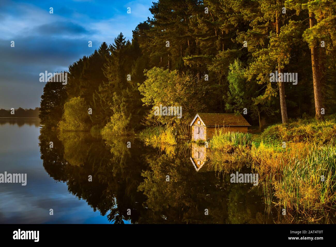 Il boathouse, Swithland serbatoio, Leicestershire Foto Stock