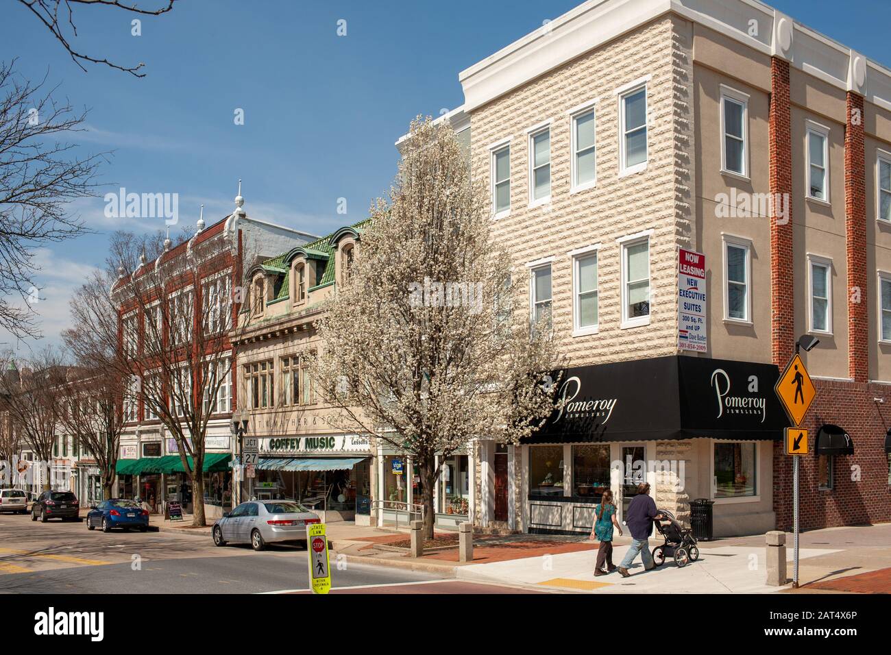 Main Street, quartiere dello shopping e degli affari di Westminster, Maryland, Carroll County Foto Stock Main Street, quartiere dello shopping e degli affari di Westminster, Maryland, Carroll County Foto Stock