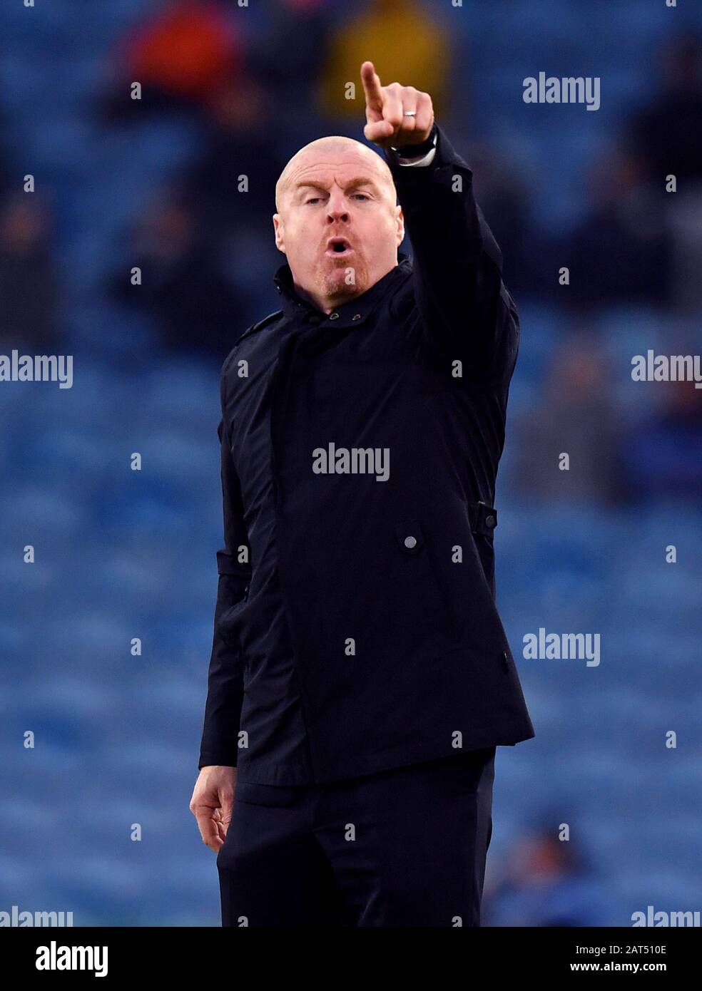 Burnley manager Sean Dyche durante la quarta partita di fa Cup a Turf Moor, Burnley Foto Stock