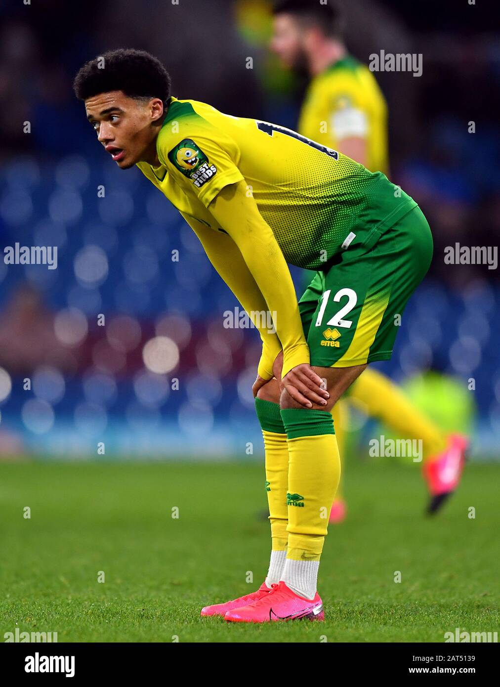 Jamal Lewis di Norwich City durante la quarta partita di fa Cup a Turf Moor, Burnley Foto Stock