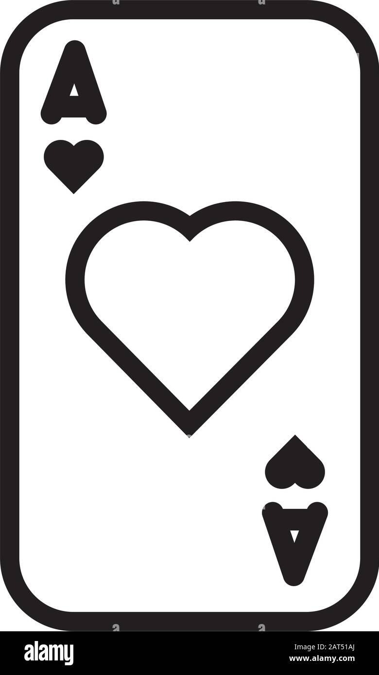 Casinò poker card con cuore Illustrazione Vettoriale