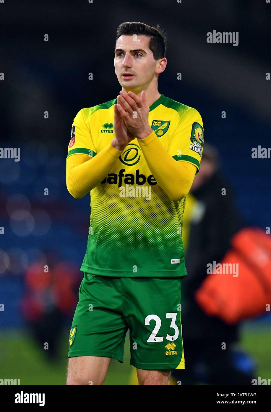 Kenny McLean di Norwich City durante la quarta partita della fa Cup a Turf Moor, Burnley Foto Stock