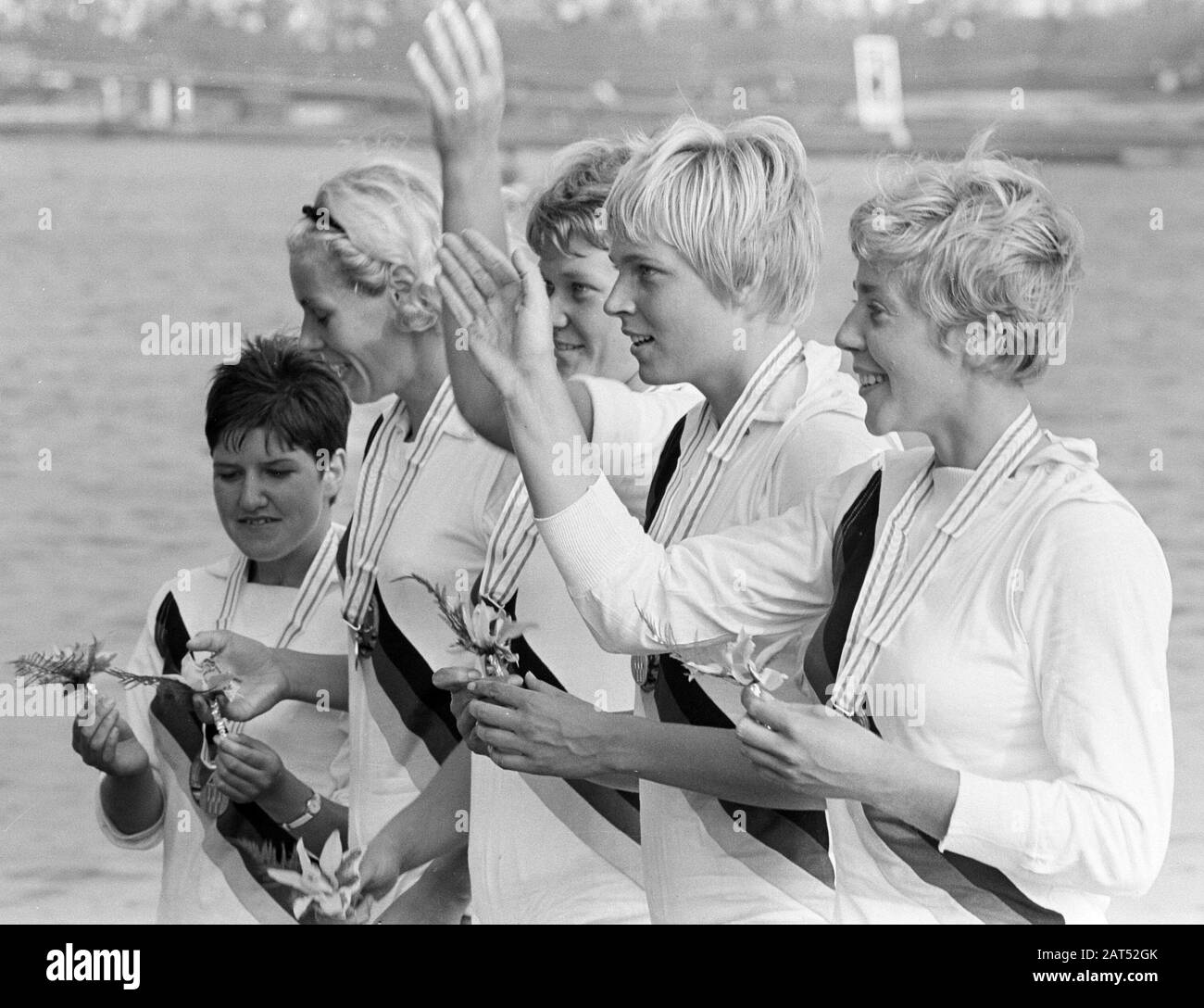 European Women's Rowing Championships 1966, East German Double-Four. ID; Foto Stock
