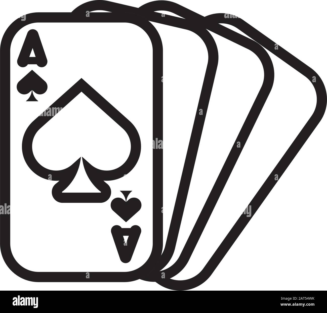 Casinò poker carte con picche Illustrazione Vettoriale