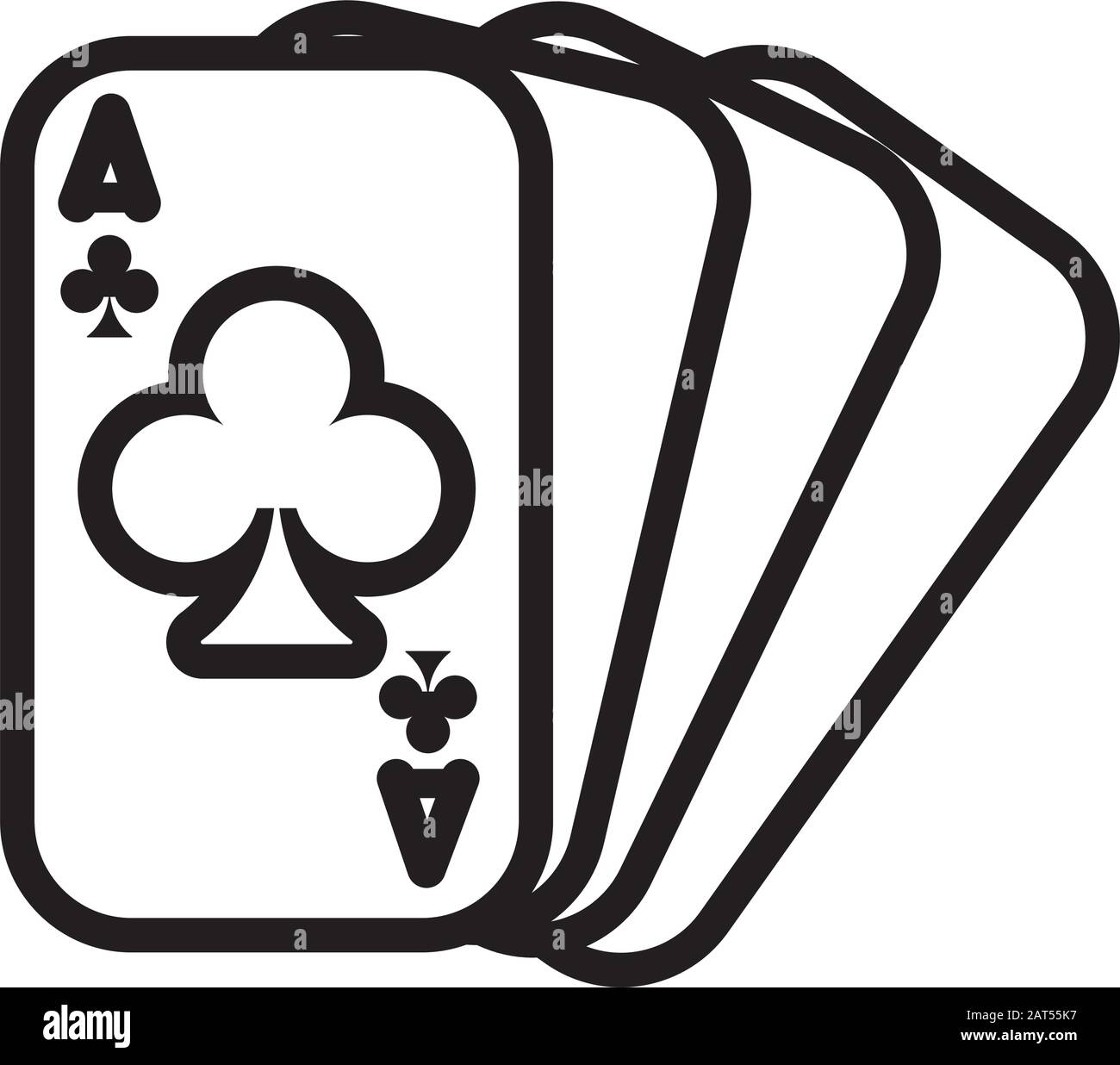 Casinò poker carte con trifogli Illustrazione Vettoriale