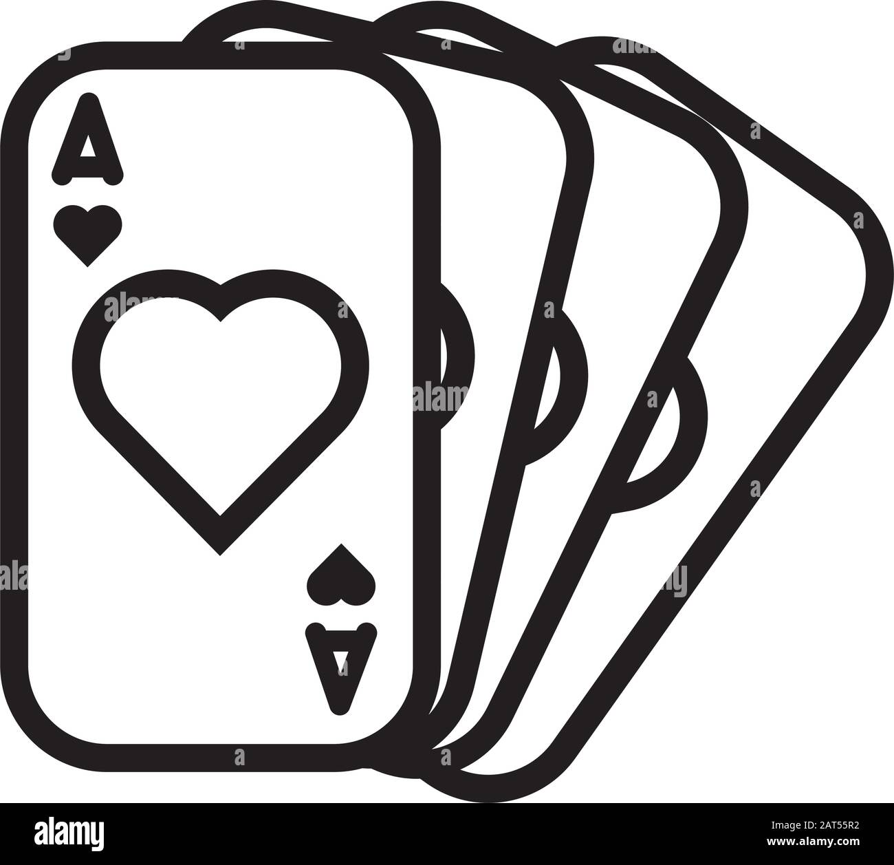 Casinò poker carte con cuori Illustrazione Vettoriale