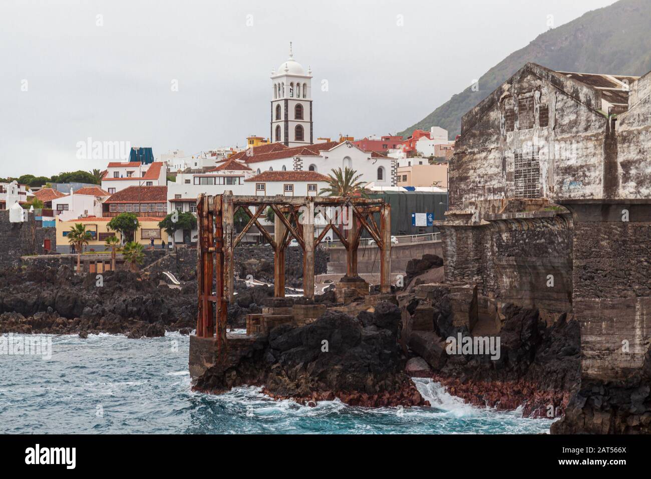 Garachico è un comune e una città sulla costa settentrionale di Tenerife canaria spagnolo isole canarie Foto Stock