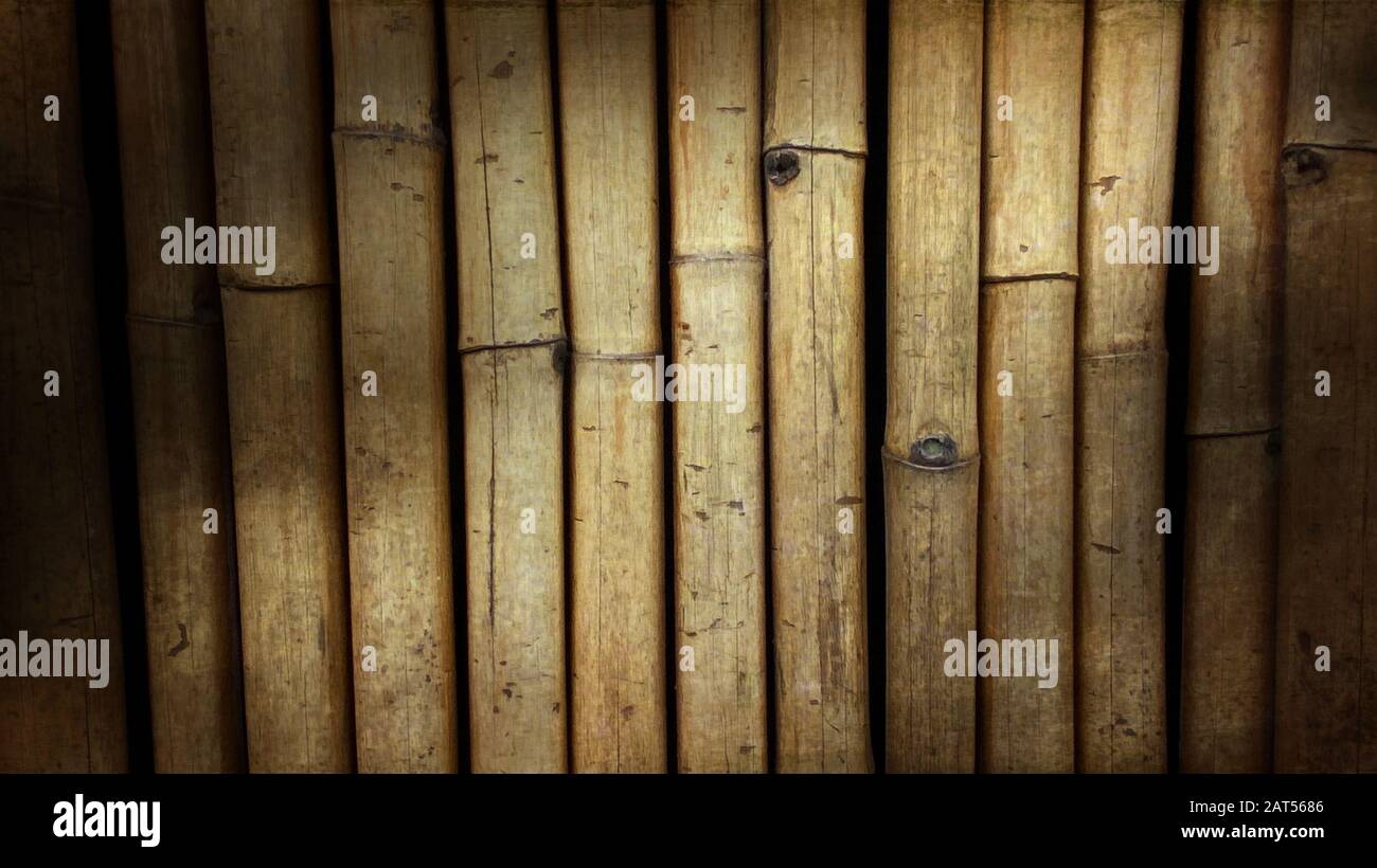 Recinzione di bambù, mazzo di bastoni carta da parati HD Foto Stock
