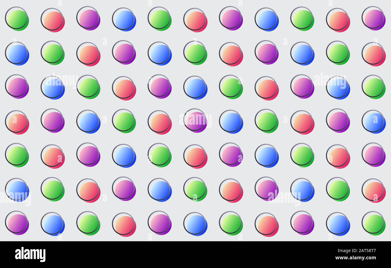 Cerchi sfumati colorati motivo a punti divertente umore interessante colore vettore sfondo modello Illustrazione Vettoriale