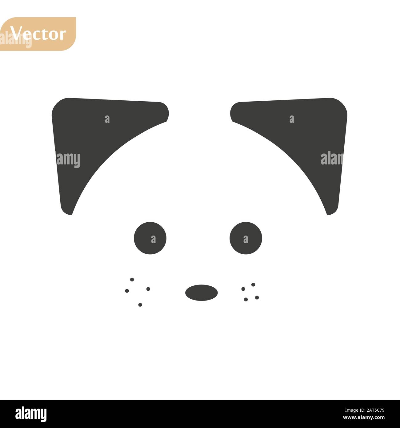 Cute panda faccia. Illustrazione del vettore panda orso . Modello di logo. Icona del concetto di Logotipo animale . Illustrazione Vettoriale