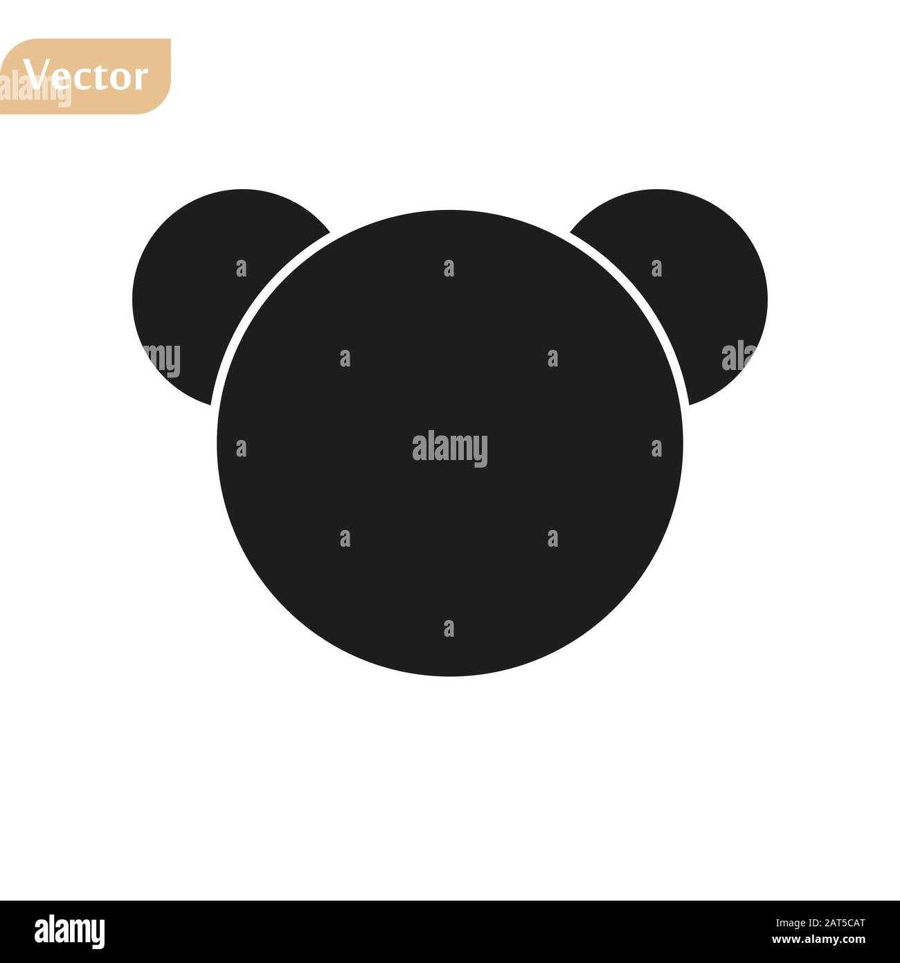 Cute panda faccia. Illustrazione del vettore panda orso . Modello di logo. Icona del concetto di Logotipo animale . Illustrazione Vettoriale