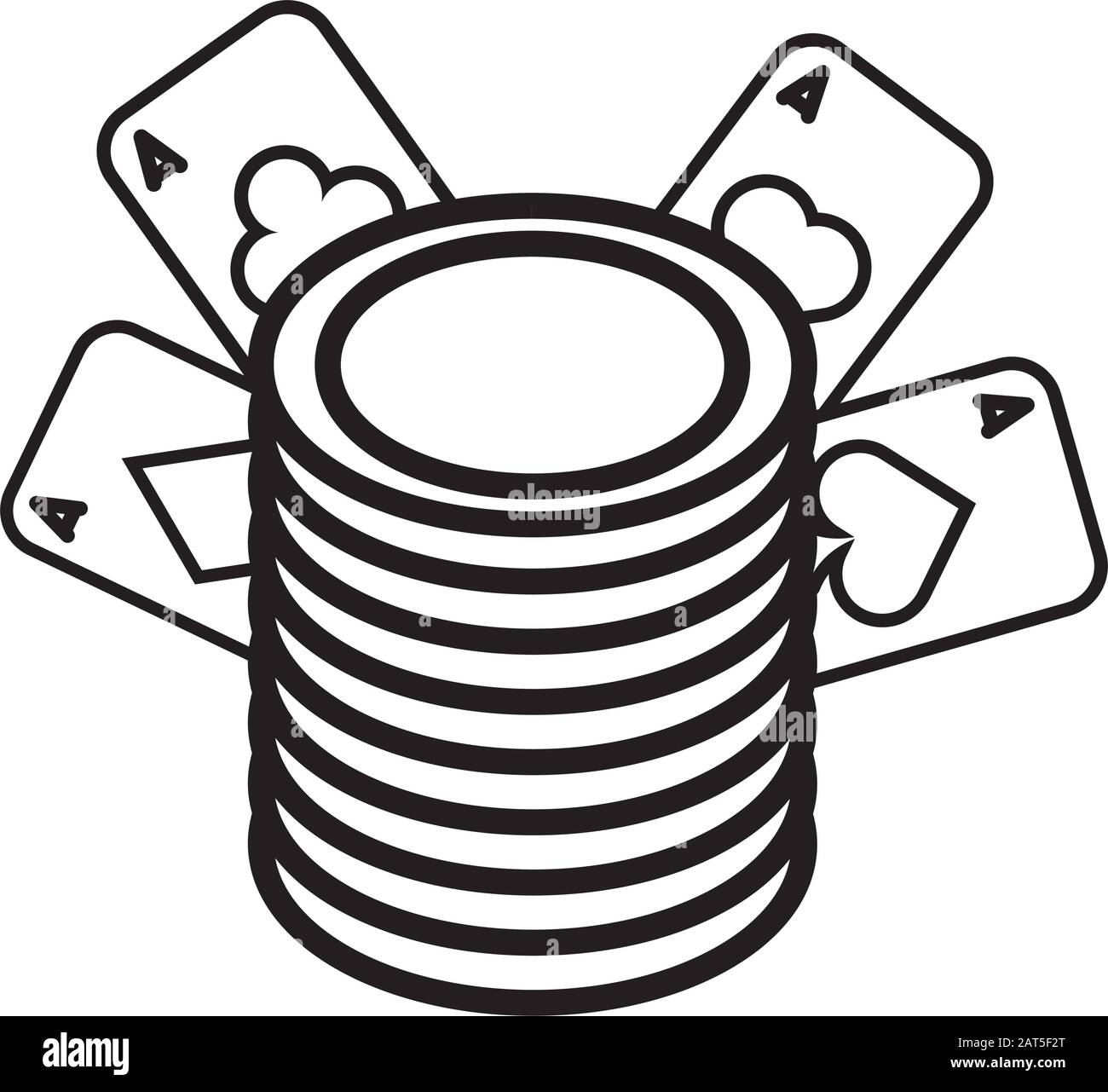 casino poker carte e monete denaro Illustrazione Vettoriale