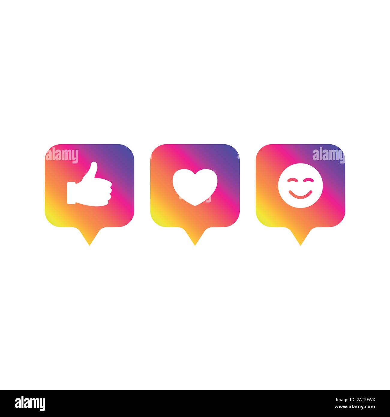 Social media moderni come 1, seguace 1, commento 1 colore sfumatura. Come, seguace, pulsante di commento, icona, simbolo, ui, app web. Illustrazione Vettoriale. EPS Illustrazione Vettoriale