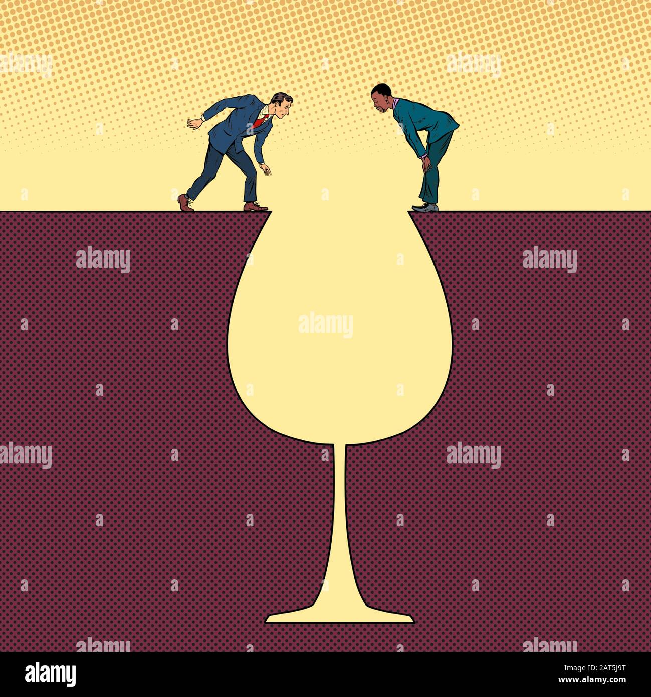Un bicchiere di vino e alcolizzati Illustrazione Vettoriale