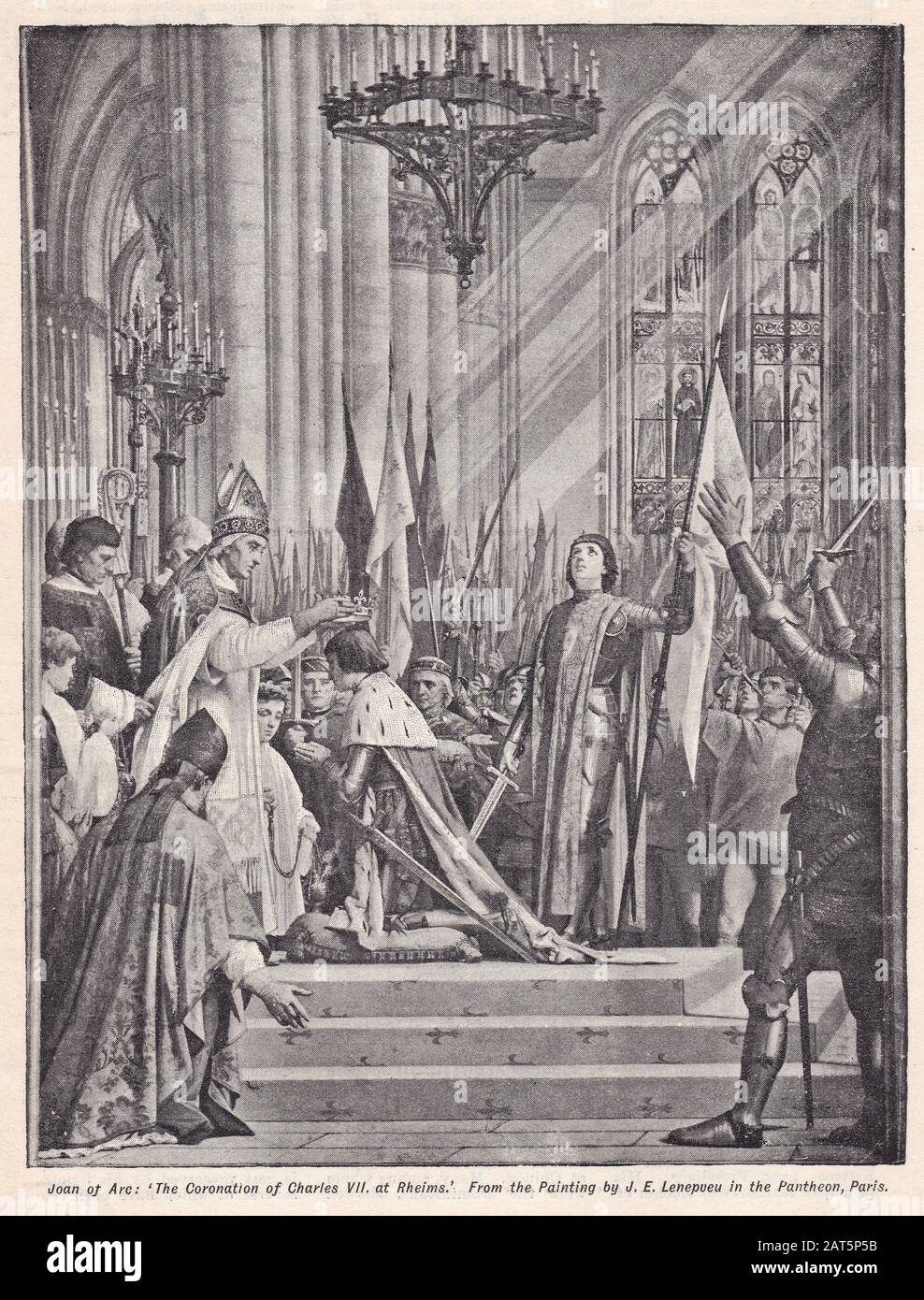 Giovanna d'Arco: Incoronazione di Carlo VII a Reims di J e Lenepveu Foto Stock