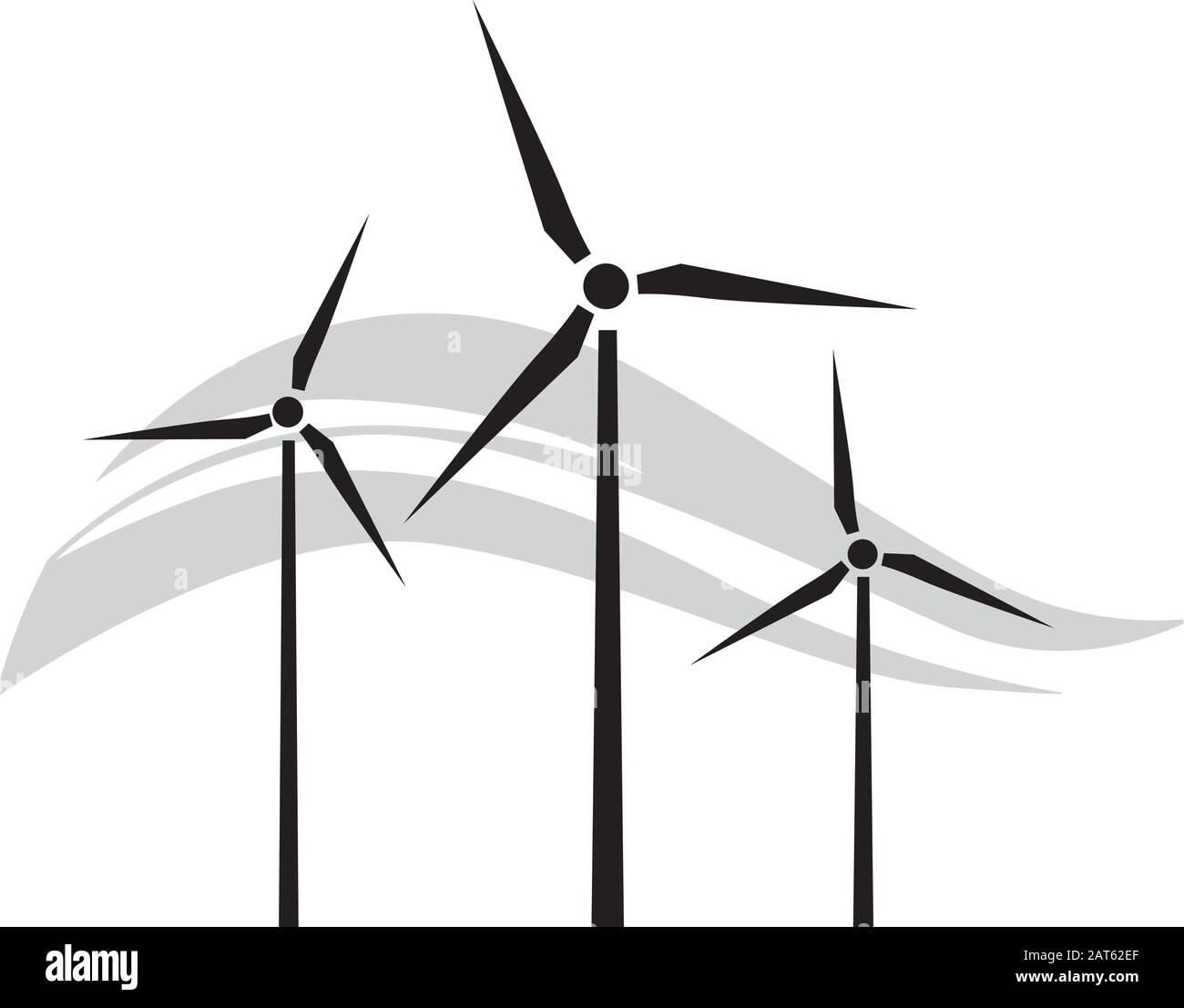 turbine eoliche, elemento grafico vettoriale Illustrazione Vettoriale