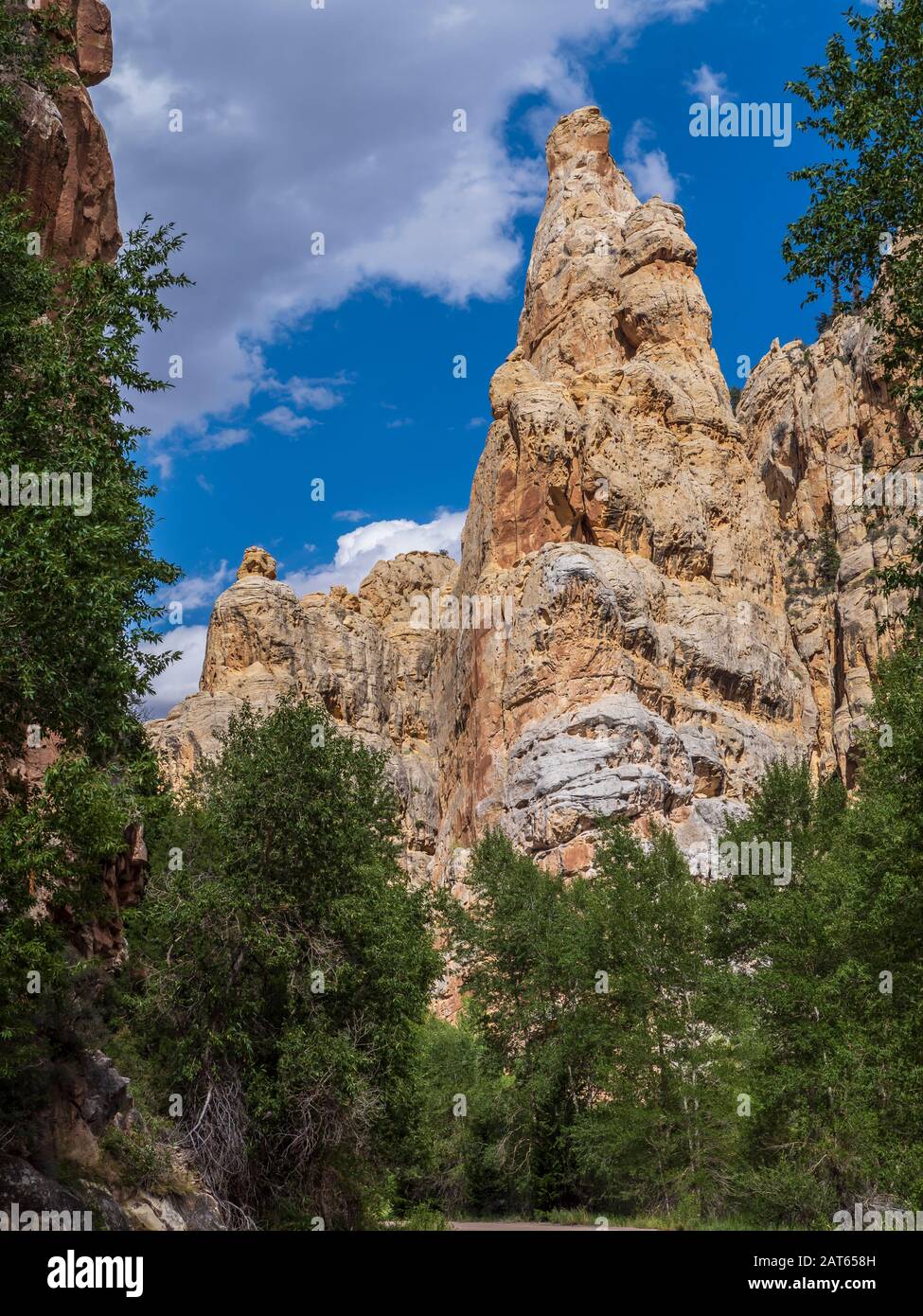 Tower Rock, pecore Creek Canyon Area geologica, Ashley National Forest, Utah. Foto Stock