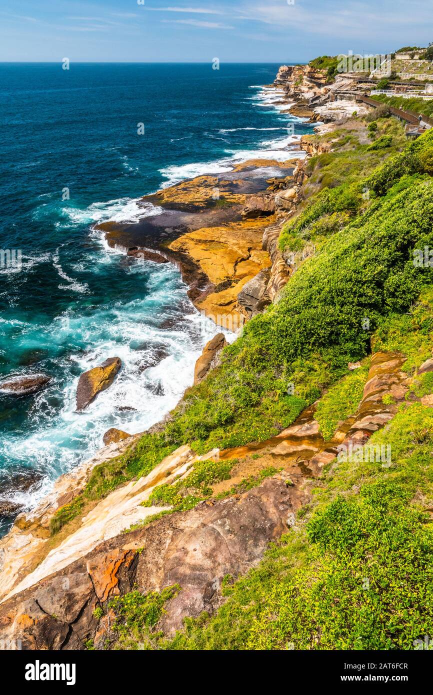 Vista panoramica di coogee a bondi costal Walk, Sydney Foto Stock