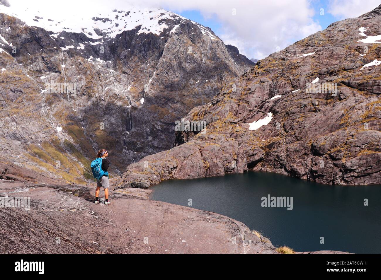 Pista Per La Sella Di Gertrude Attraverso La Valle Di Gertrude, Il Parco Nazionale Di Fiordland, Nuova Zelanda Foto Stock