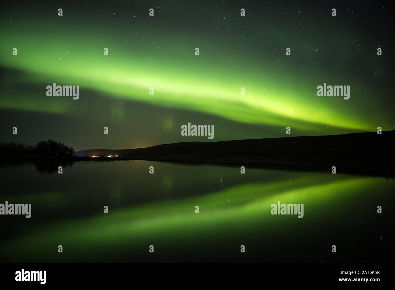 Aurora Boreale, Nel Nord Islanda Foto Stock