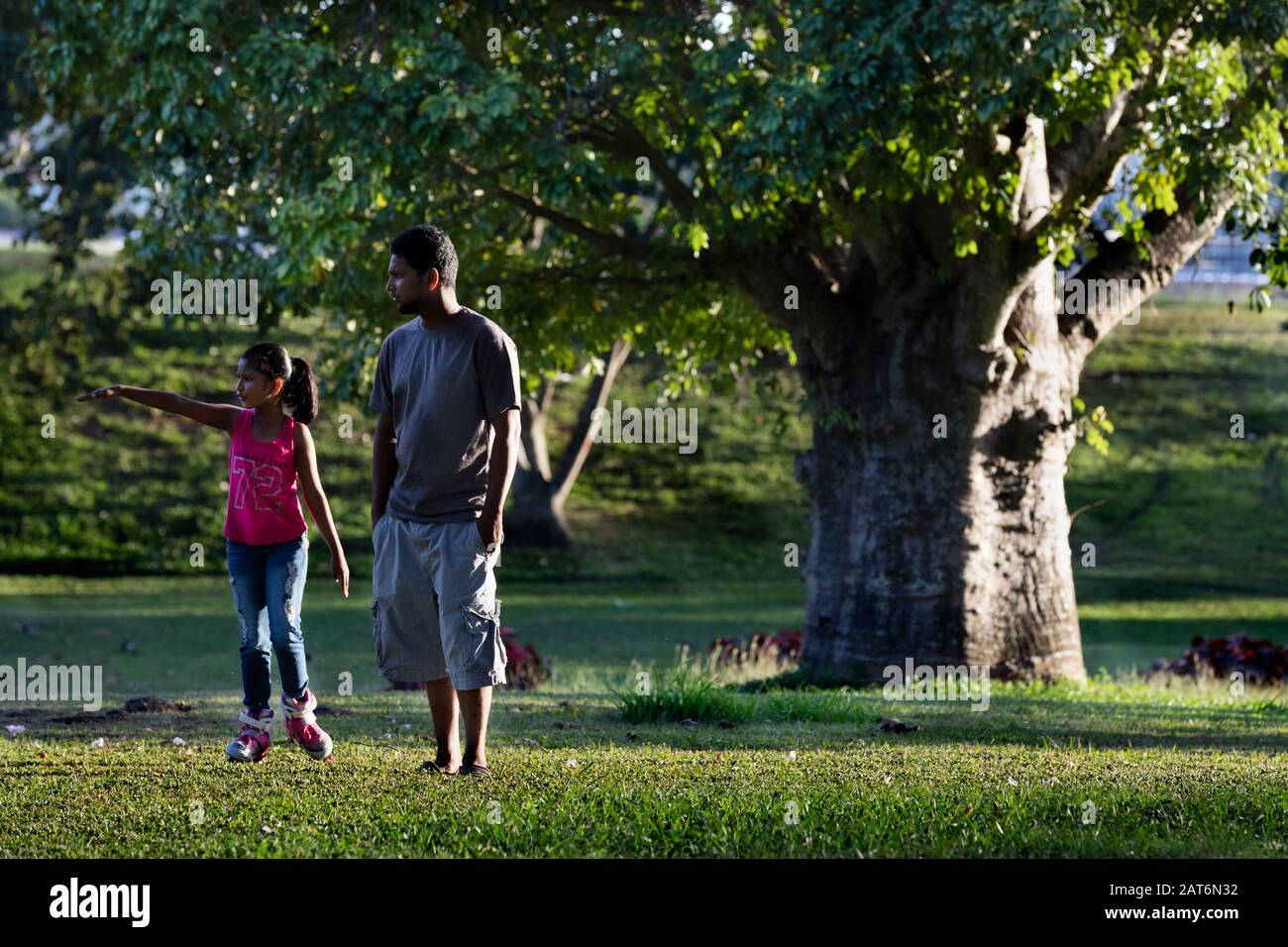 Queen's Park Savannah, Porto di Spagna, Trinidad e Tobago Foto Stock