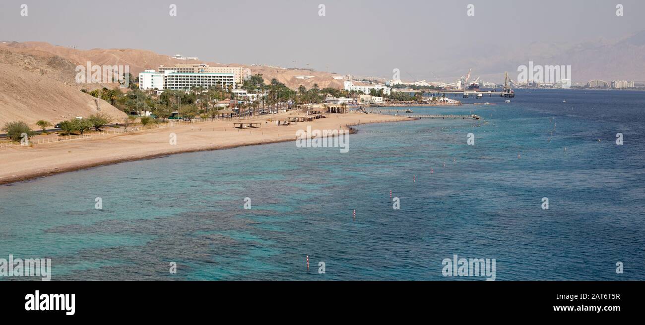 Eilat's Coral Beach sulla costa del Mar Rosso Foto Stock