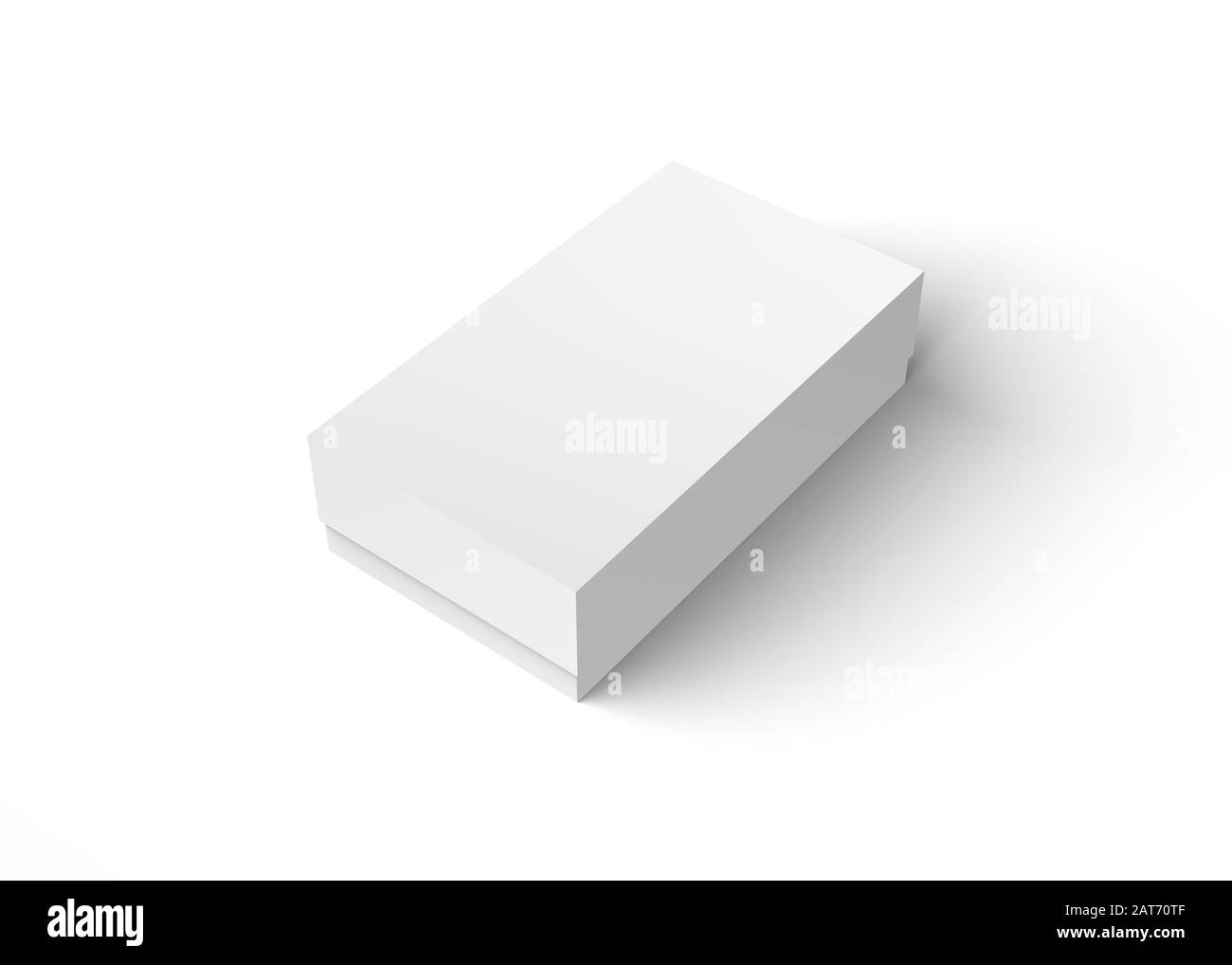 Mockup chiuso bianco scatola su uno sfondo bianco Foto Stock