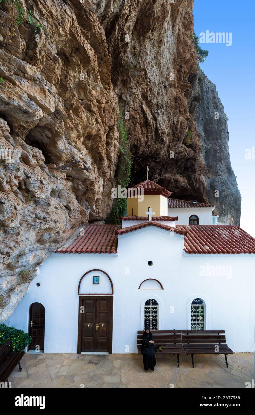 Il monastero di San Nicola di Syntza a Tsakonia, Peloponneso, Grecia. Foto Stock