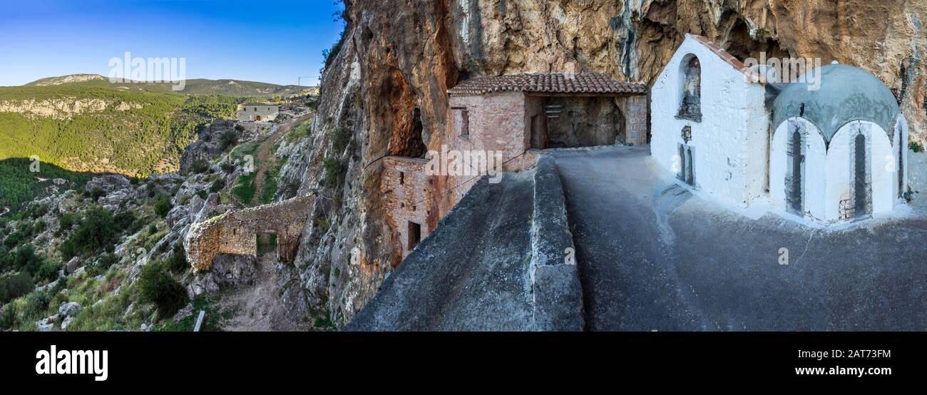Il monastero di San Dimitrios Avgou ad Argolida, Peloponneso, Grecia. Foto Stock