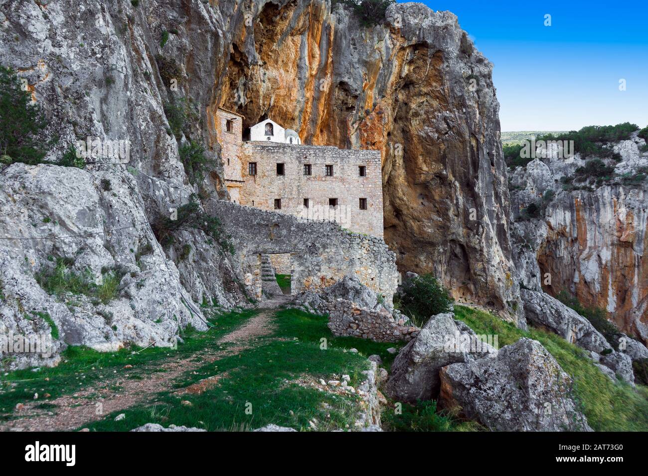 Il monastero di San Dimitrios Avgou ad Argolida, Peloponneso, Grecia. Foto Stock