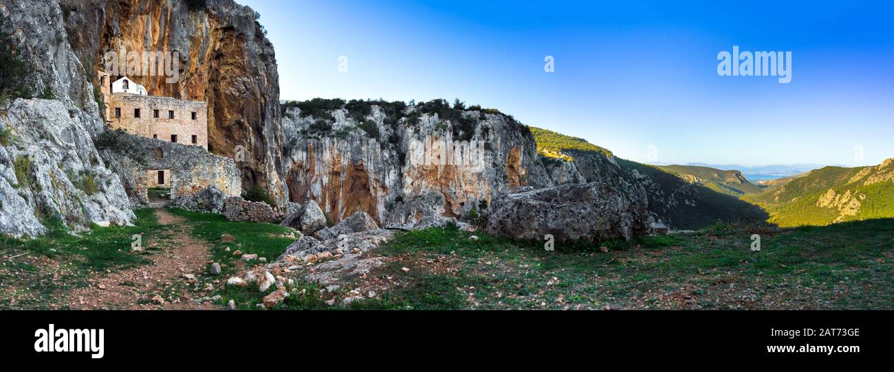 Il monastero di San Dimitrios Avgou ad Argolida, Peloponneso, Grecia. Foto Stock