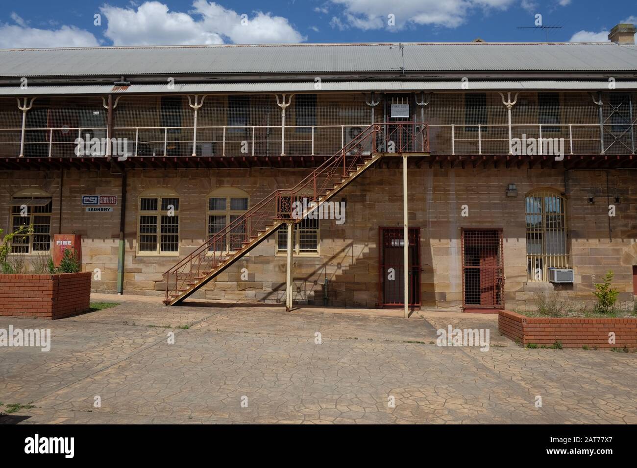 Cast Iron balaustrade e colonne a Parramatta Jail è un patrimonio storico ex prigione di media sicurezza North Parramatta Foto Stock